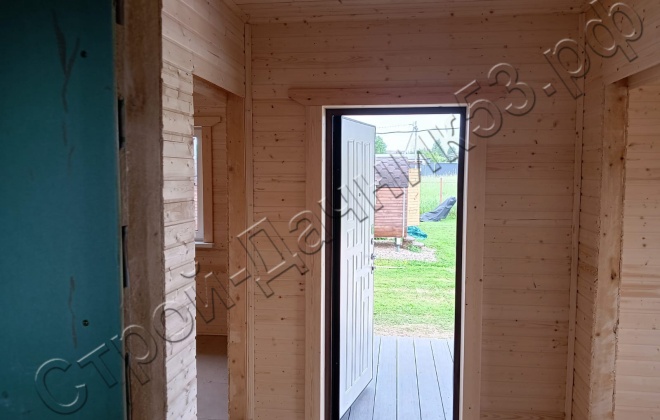 4 Каркасно-щитовой дом Д-51, 6х8м, 48 М², Московская область, Шаховской район, коттеджный посёлок Лесное озеро. (7)